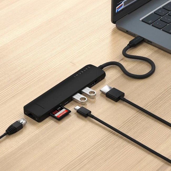 Satechi ST-P7SK interface hub USB Type-C 10000 Mbit/s Black Satechi ST-P7SK interface hub USB Type-C 10000 Mbit/s Black