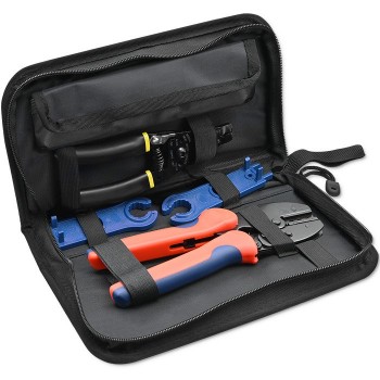 Qoltec Solar Tool Kit Compatible with MC4 Connectors | Crimping Tool + Stripping Pliers