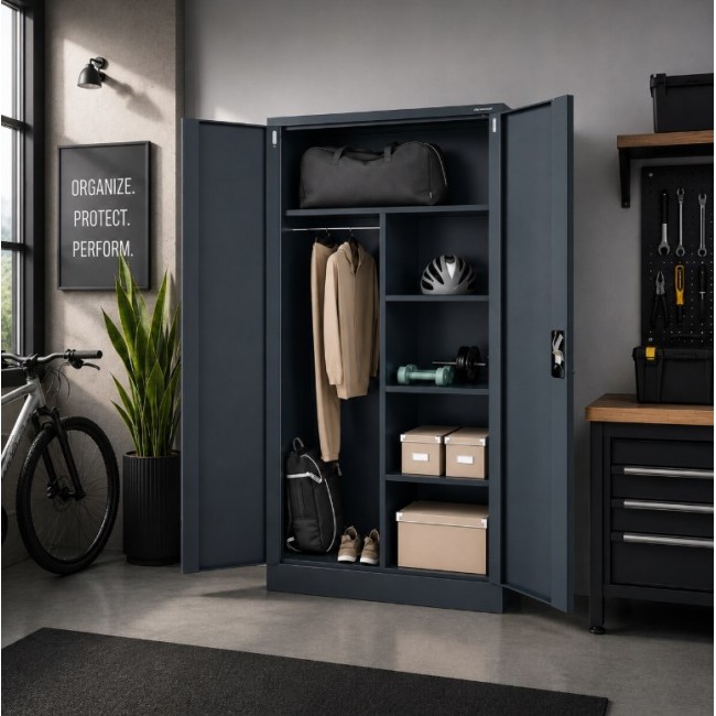 Iron Mate SATURN Metal Utility Cupboard 185x90x45 Anthracite RAL7016