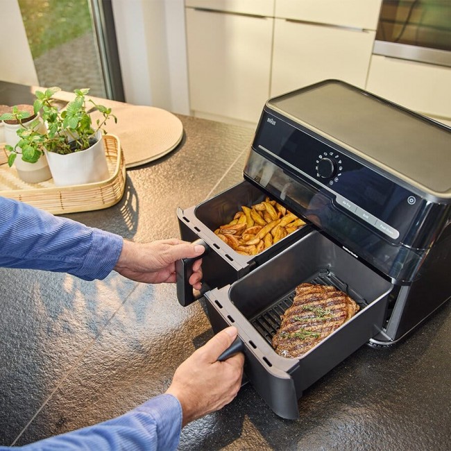 Braun TwinCook 5 Double 10 L Stand-alone 2800 W Hot air fryer Black Braun TwinCook 5 Double 10 L Stand-alone 2800 W Hot air fryer Black