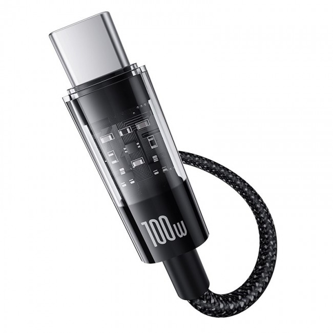 Baseus Gem USB A to USB C fast charging cable 2 m 100 W Black Baseus Gem USB A to USB C fast charging cable 2 m 100 W Black