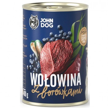 JOHN DOG Berry Line Adult Beef with blueberries - wet dog food - 400g