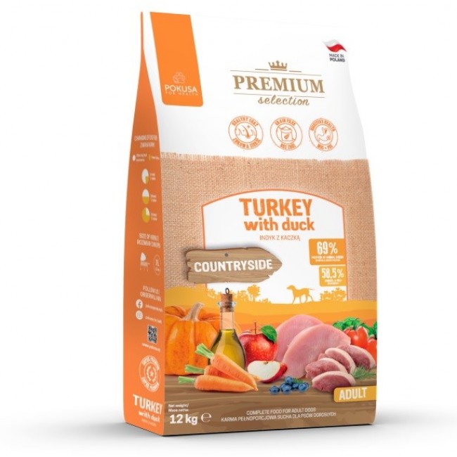 POKUSA Premium Selection Adult Turkey with duck - dry dog food - 12kg