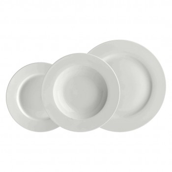 Set of 12 rimmed plates