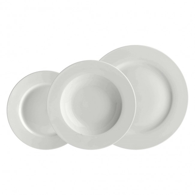 Set of 12 rimmed plates