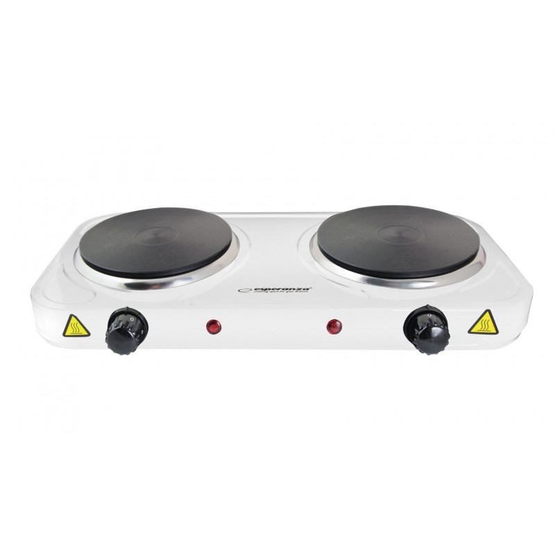 Esperanza EKH010W Adjustable electric cooker, 2 heating fields, white