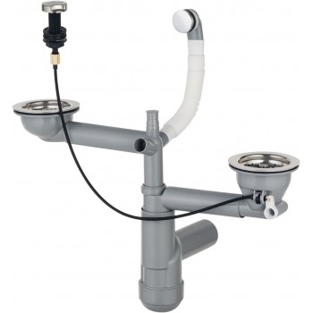 Siphon for 1.5- and 2-bowl granite sink - Space-Saver