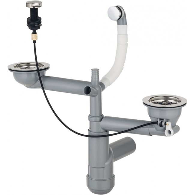 Siphon for 1.5- and 2-bowl granite sink - Space-Saver