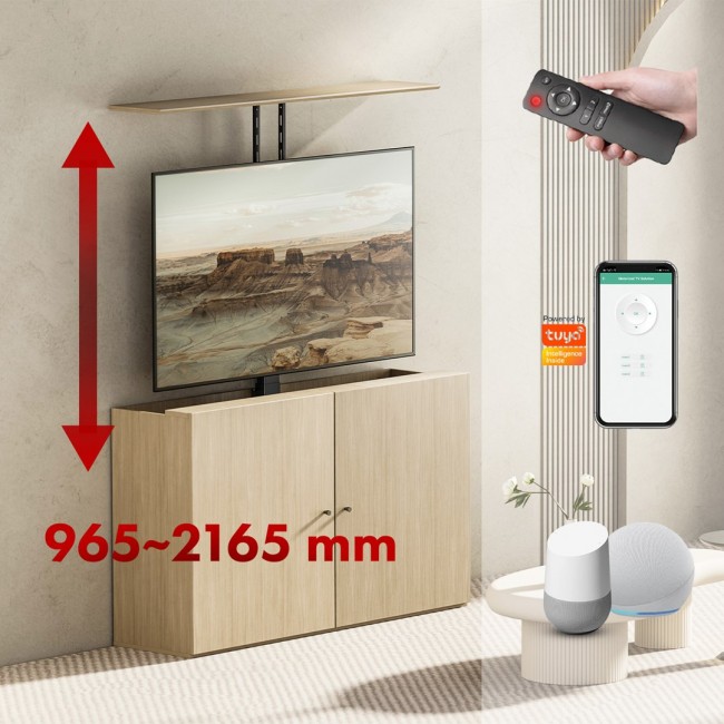 Maclean electric ceiling/floor mount, extendable, 43''-88'', VESA 600x400, max 60kg, 100-240V AC,50/60Hz