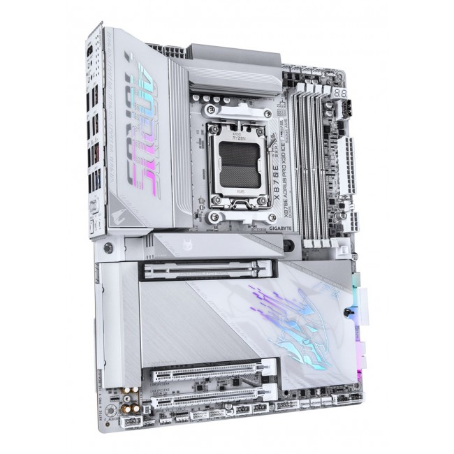 GIGABYTE X870E AORUS PRO X3D ICE Motherboard - Supports AMD Ryzen 9000 CPUs, 18+2+2 Phases Digital VRM, up to 9000Hz DDR5 (OC), 2xPCIe 5.0 + 2xPCIe 4.0, Wi-Fi 7, 5GbE LAN, USB 4
