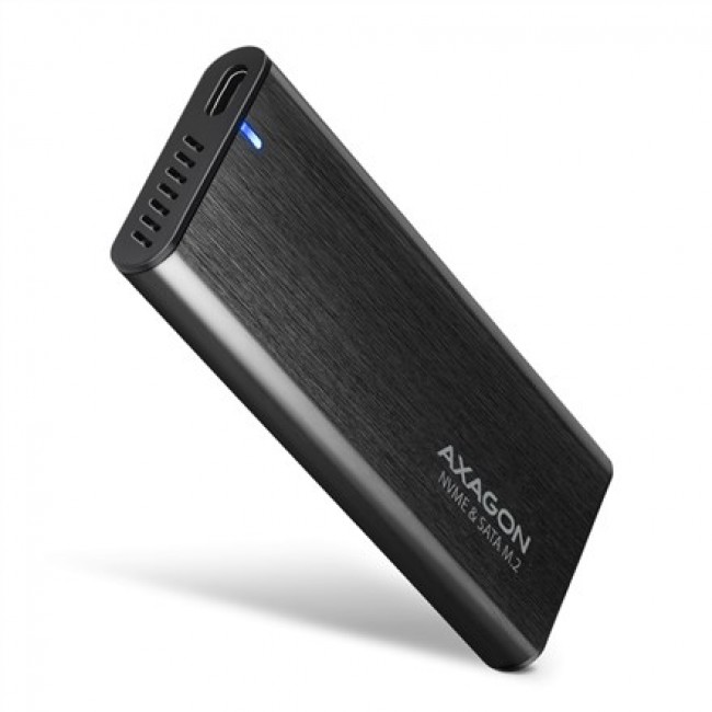 Axagon EEM2-SB2 External USB-C 3.2 Gen 2 metal box for M.2 NVMe & SATA SSD disks. Screwless