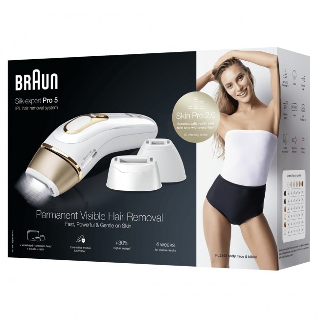 BRAUN Silk-expert Pro 5 PL5243 IPL Depilator IPL hair removal system White, Gold BRAUN Silk-expert Pro 5 PL5243 IPL Depilator IPL hair removal system White, Gold