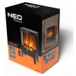 Electric Fireplace NEO TOOLS 2000 W, 3D Flame Effect, Thermostat, Black
