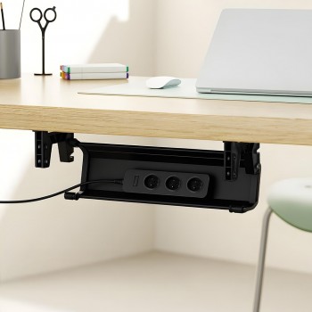 Maclean under-desk cable/extension organizer, max. load 5kg, black, MC-106 B