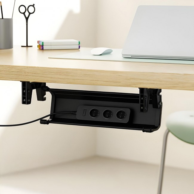 Maclean under-desk cable/extension organizer, max. load 5kg, black, MC-106 B Maclean under-desk cable/extension organizer, max. load 5kg, black, MC-106 B