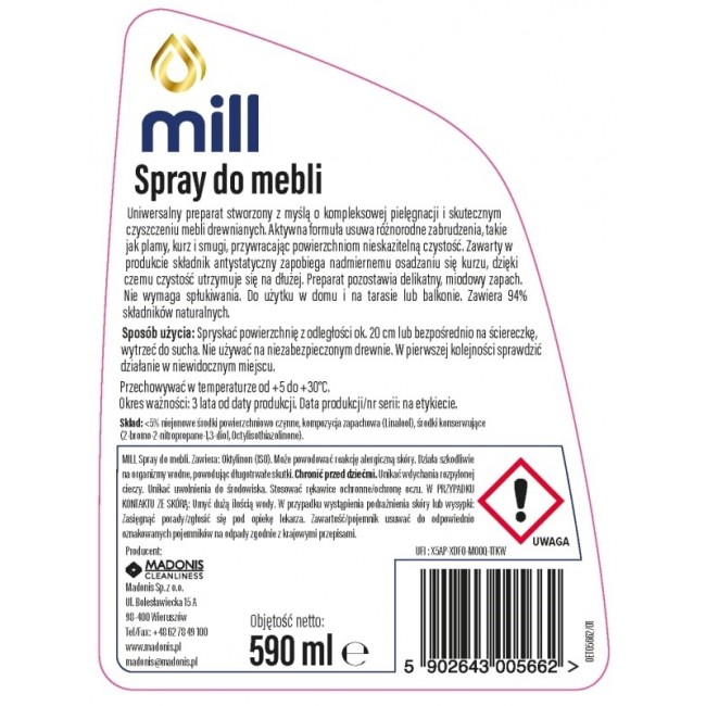 MILL Clean Furniture Spray 590 ml