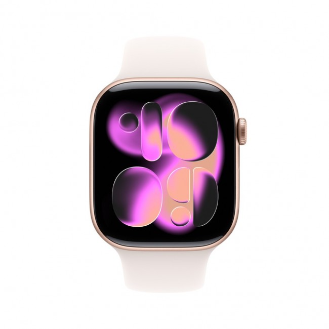 Apple Watch Series 11 GPS 46mm Rose Gold Aluminium Case with Light Blush Sport Band - S/M