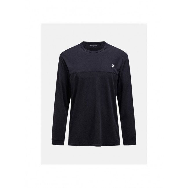 Koszulka męska PEAK PERFORMANCE M Trail Wool Blend LS kolor czarny - M