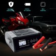 Qoltec Inteligentna mikroprocesorowa adowarka 12V 24V 25A| Prostownik z funkcją naprawy do akumulatora AGM GEL SLA | LCD
