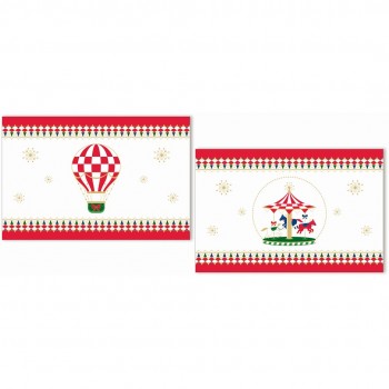 Set of 2 Xmas Carousel Placemats - 45.5 x 30 cm