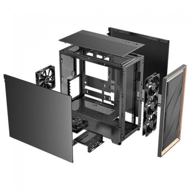 Antec FLUX SE Midi Tower Black, Wood
