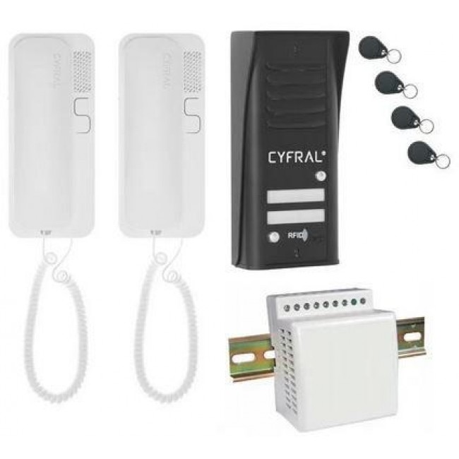 INTERCOM CYFRAL COSMO 2-TENANT BLACK INTERCOM CYFRAL COSMO 2-TENANT BLACK