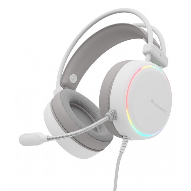 GENESIS NSG-2308 headphones/headset Wired Head-band Gaming USB Type-A White