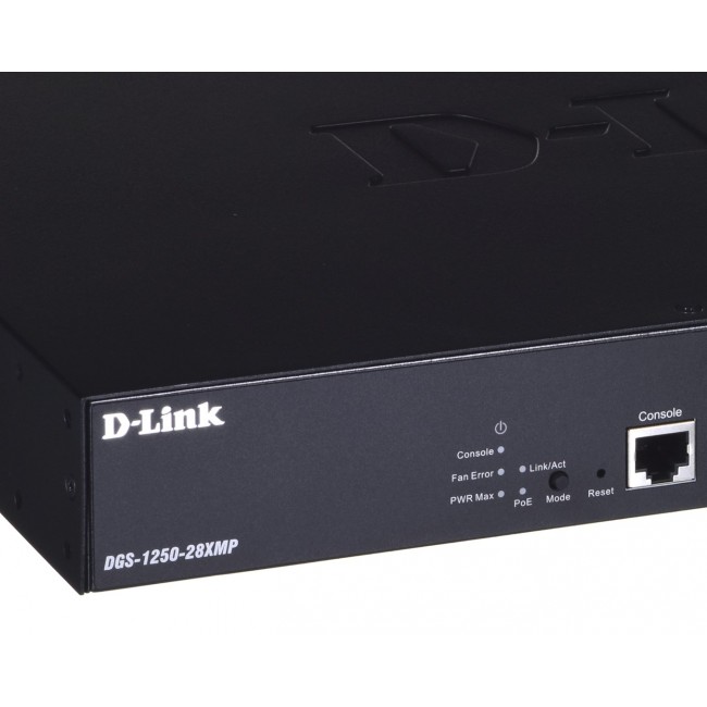 Switch D-Link DGS-1250-28XMP/E Gigabit Ethernet (10/100/1000) Power over Ethernet (PoE) Black
