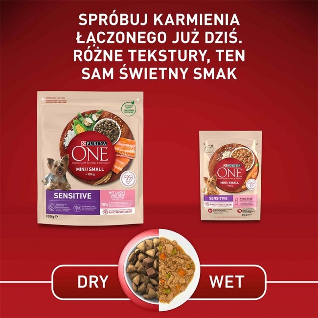 PURINA One Mini/Small Sensitive Salmon, rice - dry dog food - 800 g PURINA One Mini/Small Sensitive Salmon, rice - dry dog food - 800 g