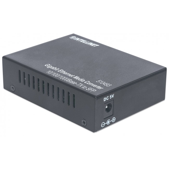 Intellinet Gigabit Ethernet to SFP Media Converter, 10/100/1000Base-Tx to SFP slot, empty