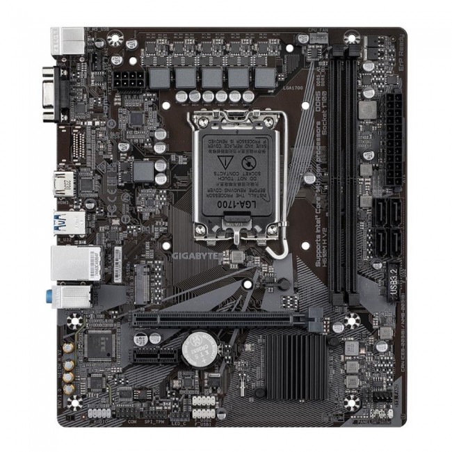 GIGABYTE H610M H V2 DDR4 Motherboard - Supports Intel Core 14th CPUs, 6+1+1 Hybrid Digital VRM, up to 3200MHz DDR4 (OC), 1xPCIe 3.0 M.2, GbE LAN, USB 3.2 Gen 1 GIGABYTE H610M H V2 DDR4 Motherboard - Supports Intel Core 14th CPUs, 6+1+1 Hybrid Digital VRM, up to 3200MHz DDR4 (OC), 1xPCIe 3.0 M.2, GbE LAN, USB 3.2 Gen 1