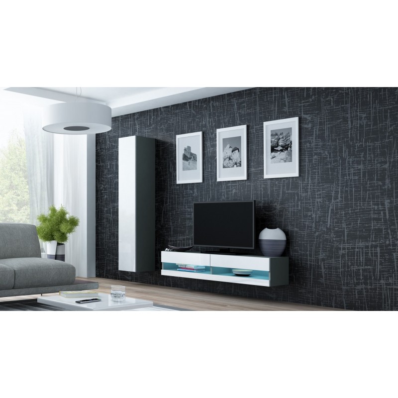 Cama TV stand VIGO NEW 30/140/40 grey/white gloss Cama TV stand VIGO NEW 30/140/40 grey/white gloss