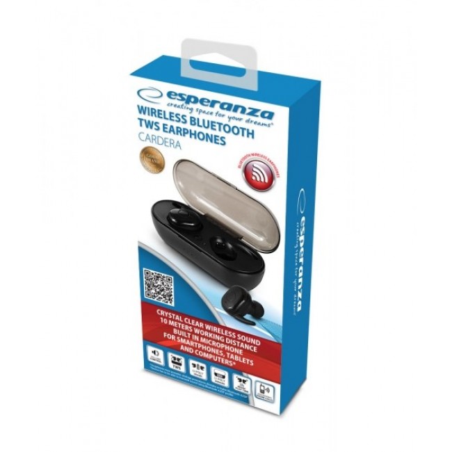 Esperanza TWS CARDERA Headphones Wireless In-ear Calls/Music Bluetooth Black Esperanza TWS CARDERA Headphones Wireless In-ear Calls/Music Bluetooth Black