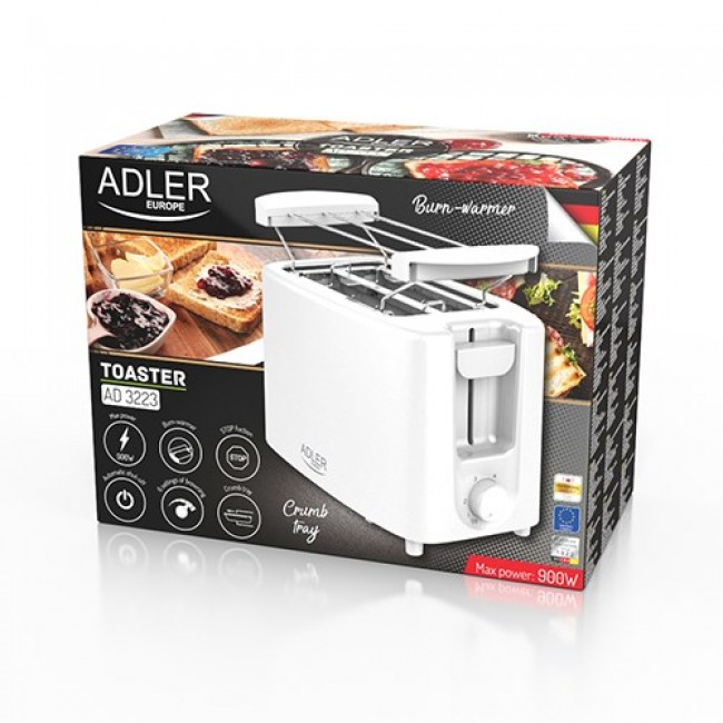 Adler AD 3223 toaster 6 2 slice(s) 750 W White