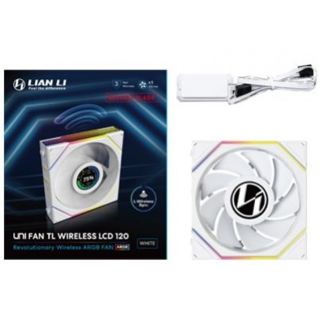 Lian Li Uni Fan TL120 LCD Reverse Blade Wireless Computer case 12 cm White 1 pc(s) Lian Li Uni Fan TL120 LCD Reverse Blade Wireless Computer case 12 cm White 1 pc(s)
