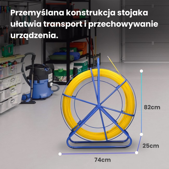 Extralink Pilot 8mm 75m | Pilot do przeciągania kabli | w kno szklane FRP, r. 8mm, d . 75m, ty (EX.30899)