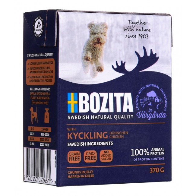 BOZITA Pieces in jelly with chicken - wet dog food - 370g