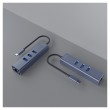 Savio AK-57 USB-C - 3 x USB-A HUB with RJ-45 Gigabit Ethernet adapter, 5000 Mbit/s, grey