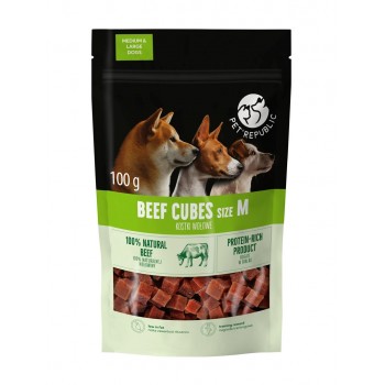 PETREPUBLIC Beef cubes M - dog treat - 100g