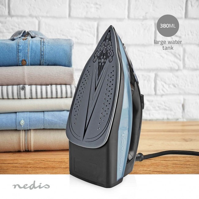 Nedis IRON2000 iron Dry iron Ceramic soleplate 2600 W Blue Nedis IRON2000 iron Dry iron Ceramic soleplate 2600 W Blue