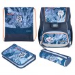 Herlitz Loop Plus TechMech school bag set Boy Polyester Blue, Orange