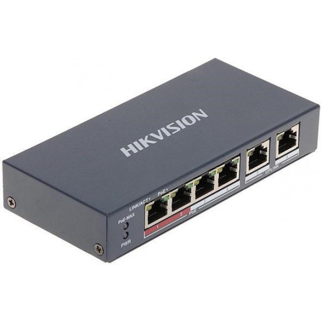 Hikvision DS-3E0106P-E/M Network Links Unmanaged Fast Ethernet (10/100) Power over Ethernet (PoE) Blue