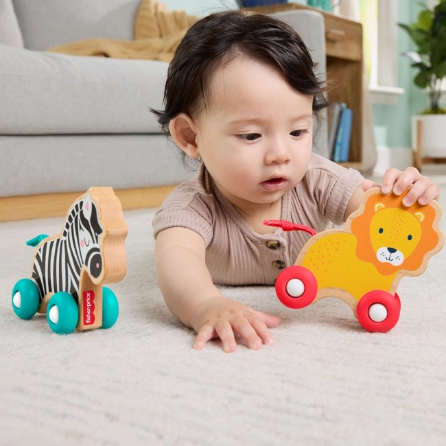 Fisher-Price Wooden Push-Along Animals