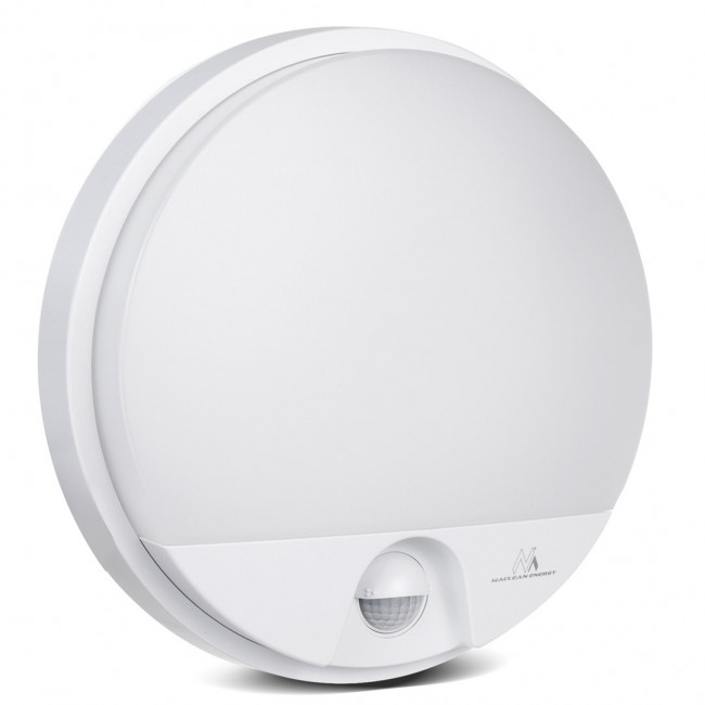 Wall LED Lamp with Infrared Motion Sensor Indoor / Outdoor Lighting 1100lm 15W IP54 4000K Waterproof Colour: White