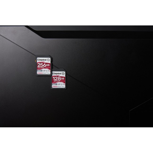 Kingston Technology 128GB Canvas React Plus SDXC UHS-II 300R/260W U3 V90 for Full HD/4K/8K Kingston Technology 128GB Canvas React Plus SDXC UHS-II 300R/260W U3 V90 for Full HD/4K/8K