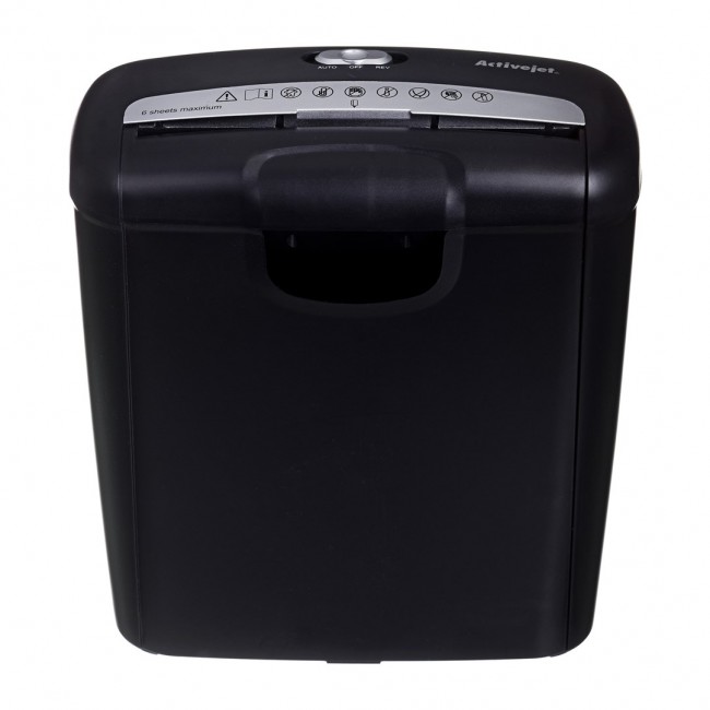 Activejet ASH-0601S shredder, P-2, 10 l, 6 mm shreds, 6 sheets, black. Activejet ASH-0601S shredder, P-2, 10 l, 6 mm shreds, 6 sheets, black.
