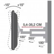 Techly Wall Support for LCD LED 19-37'' Tilting 2 Joints Black ICA-LCD 2923B