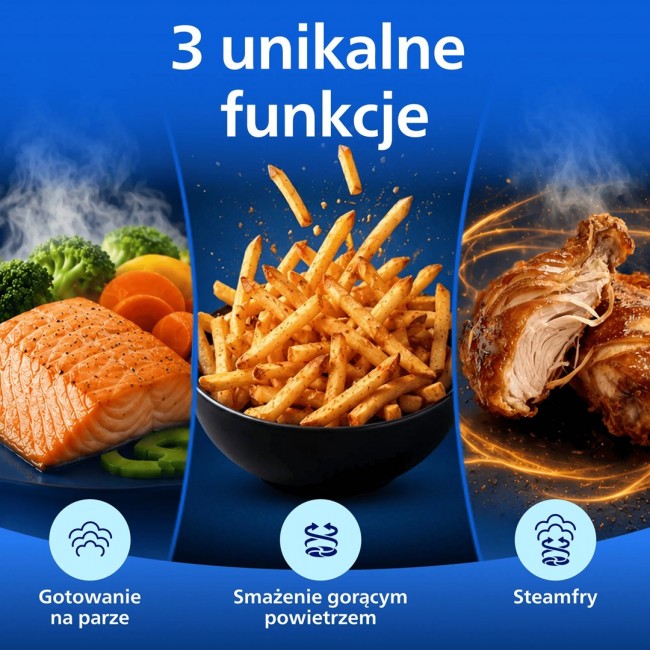 Philips 5000 series NA550/00 fryer Double 9 L Stand-alone 2750 W Hot air fryer Black