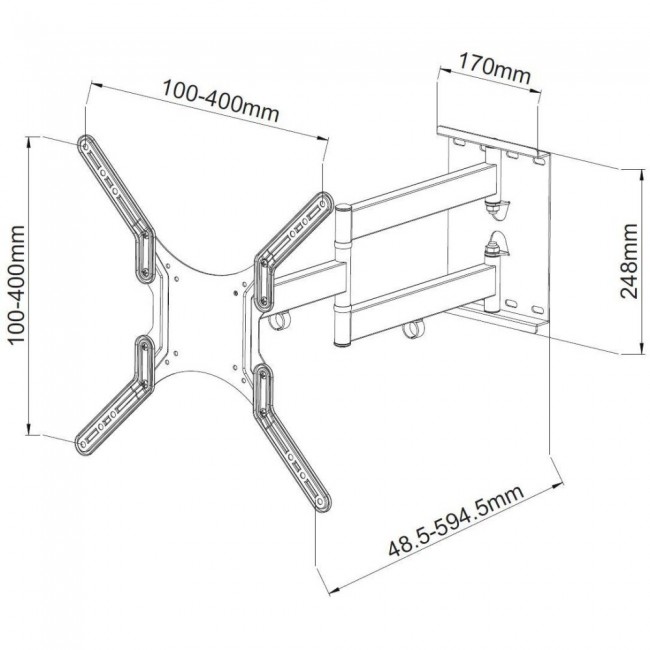Techly 23-55 Universal LCD TV Wall Mount Bracket Black Techly 23-55 Universal LCD TV Wall Mount Bracket Black