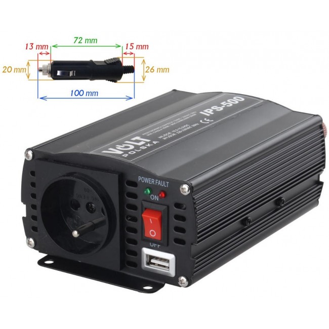 Converter VOLT POLSKA IPS-500 12V/230V 350/500W Converter VOLT POLSKA IPS-500 12V/230V 350/500W